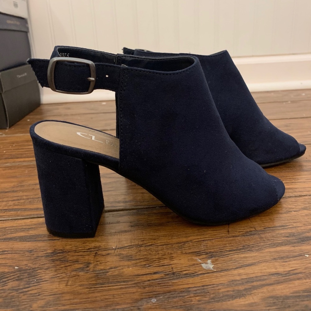 Peep Toe Chunky Heels